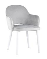 Стул Венера велюр серый ножки белые фото Стул Венера велюр серый ножки белые. Фото №1