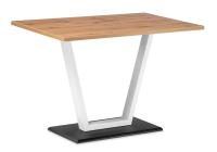 Стол деревянный Мичиган Лофт 110х70 25 мм дуб вотан / белый матовый фото Стол деревянный Мичиган Лофт 110х70 25 мм дуб вотан / белый матовый. Фото №1