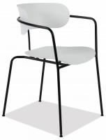 Кресло VAN HALLEN (mod. 2433) пластик/металл, 54,5х53,5х76 см, высота до сиденья 46 см, белый/черный (поставляется по 4 шт). Фото №1