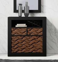 Узкая тумба NORA 3048.4 Negro mate/Cedro фото Узкая тумба NORA 3048.4 Negro mate/Cedro. Фото №1