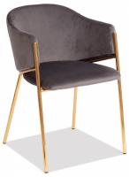 Стул  KRONOS (mod. 8158) металл/вельвет, серый/золотые ножки, G062-40 (поставляется по 2 шт). Фото №1