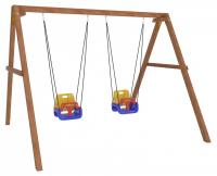 Качели детские Р911-2, коричневый
