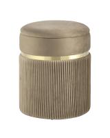 Пуф Миранда с ящиком велюр бежевый фото Пуф Миранда с ящиком велюр бежевый. Фото №1