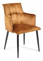 Кресло SASKIA (mod. 8283) металл/ткань, 55 х 61 х 85см, коричневый (G-062-61)/черный  (поставляется по 2 шт). Фото №1