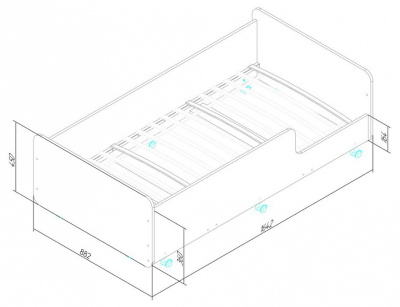 Кровать двухъярусная Р444, голубой фото Кровать двухъярусная Р444, голубой. Фото №4