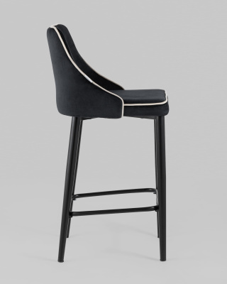 Стул полубарный Коби велюр черный фото Стул полубарный Коби велюр черный. Фото №4