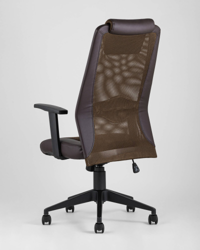 Кресло офисное TopChairs Studio коричневое. Фото №7