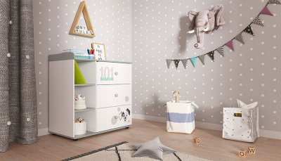 Комод Polini Kids Disney Baby 5090, белый. Фото