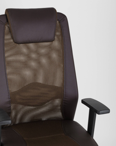 Кресло офисное TopChairs Studio коричневое. Фото №10