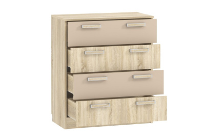 Акварель НМ 013.71-01 М Комод Капучино/Дуб сонома, Дуб Сонома. Фото