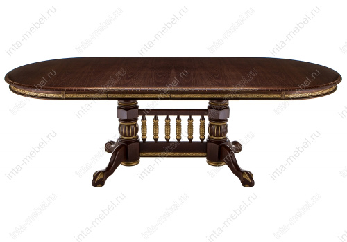 Стол деревянный Кантри орех с золотой патиной. Фото №6