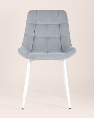 Стул Флекс велюр светло-серый белые ножки. Фото