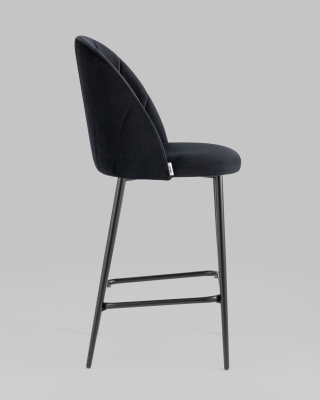 Стул полубарный Логан велюр черный фото Стул полубарный Логан велюр черный. Фото №4