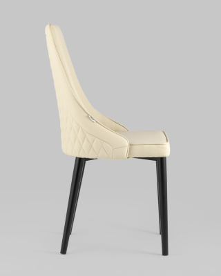 Стул Луис экокожа кремовый черные ножки. Фото