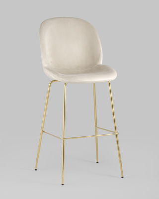 Стул барный Beetle со спинкой бежевый фото Стул барный Beetle со спинкой бежевый. Фото №3