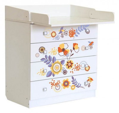 Комод пеленальный Polini kids Simple 1580 Прогулка, белый. Фото