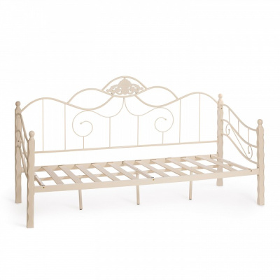 Кровать CANZONA Wood slat base дерево гевея/металл, 90*200 см (Day bed), Белый (butter white). Фото