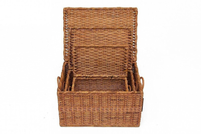 Сундук Secret De Maison Bonanza (набор из 3 штук)  натуральный ротанг, 40*25*20/48*32*25/55*40*30 см, Коньяк фото Сундук Secret De Maison Bonanza (набор из 3 штук)  натуральный ротанг, 40*25*20/48*32*25/55*40*30 см, Коньяк. Фото №2