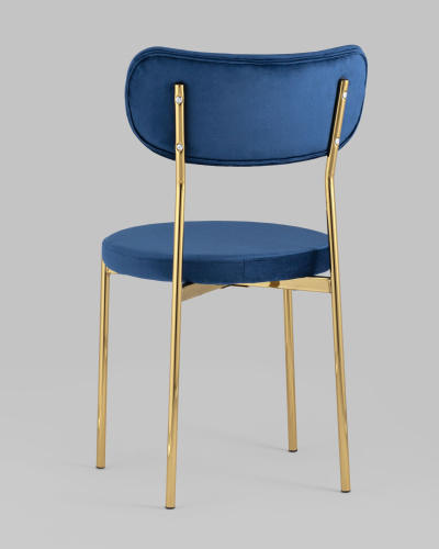 Стул Барбара велюр синий золотые ножки. Фото №7