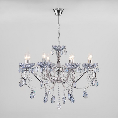 Подвесная люстра Eurosvet Escada 10109/8 хром/лазурный хрусталь Strotskis фото Подвесная люстра Eurosvet Escada 10109/8 хром/лазурный хрусталь Strotskis. Фото №2