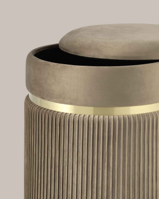 Пуф Миранда с ящиком велюр бежевый фото Пуф Миранда с ящиком велюр бежевый. Фото №5