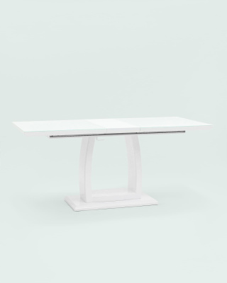 Стол обеденный Орлеан раскладной 140-170*80 глянцевый белый. Фото