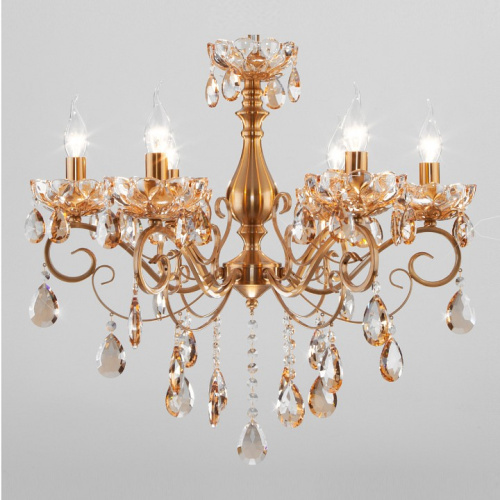 Подвесная люстра Eurosvet Escada 10109/6 бронза/тонированный хрусталь Strotskis. Фото №1