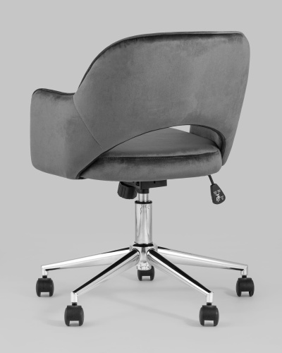 Кресло компьютерное Кларк велюр серый. Фото №7