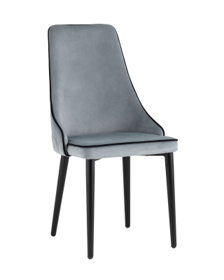 Стул Луис с кантом велюр серый. Фото