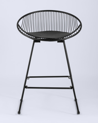 Стул полубарный UFO черный с черной подушкой фото Стул полубарный UFO черный с черной подушкой. Фото №5