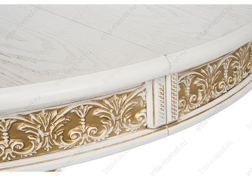 Стол Лорд молочный с золотой патиной. Фото №5