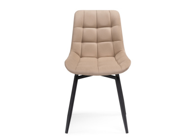 Стул на металлокаркасе Челси крутящийся велюр бежевый / черный. Фото №3