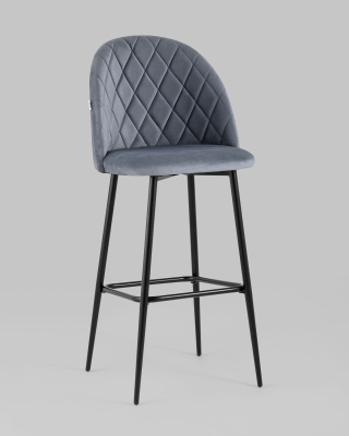 Стул барный Марсель велюр серый фото Стул барный Марсель велюр серый. Фото №3