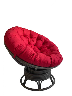 Кресло Папасан вращающийся 23/01В с красной подушкой. Фото №2