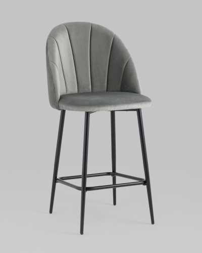 Стул полубарный Логан велюр серый. Фото №3