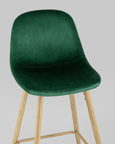 Стул барный Валенсия велюр зеленый ножки цвет дерево. Фото №9