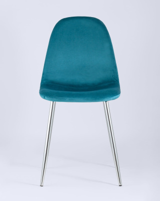 Стул Валенсия велюр темно-бирюзовый хромированные ножки. Фото №5