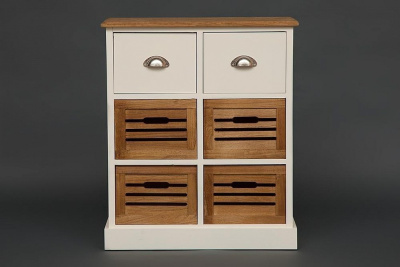 Комод с 6 ящиками Secret De Maison BOLLARD ( mod. HX13-416 ) paulownia, мдф, 70x32x60см, butter white/brown (слоновая кость/коричневый) фото Комод с 6 ящиками Secret De Maison BOLLARD ( mod. HX13-416 ) paulownia, мдф, 70x32x60см, butter white/brown (слоновая кость/коричневый). Фото №2