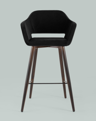 Стул барный Саймон велюр черный фото Стул барный Саймон велюр черный. Фото №5