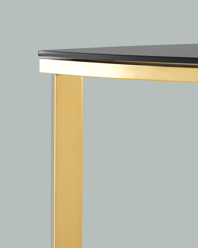 Консоль полукруглая АЛЬБА 115*30 золото стекло черное. Фото №5