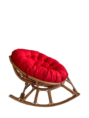 Кресло Папасан-качалка 23/01D с красной подушкой. Фото №5