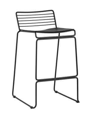 Стул полубарный Danny черный с черной подушкой. Фото №2