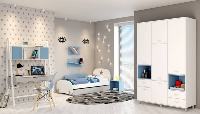 Шкаф комбинированный Polini Kids Mirum, белый фото Шкаф комбинированный Polini Kids Mirum, белый. Фото №4