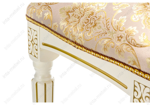 Стул деревянный Беттино патина золото / бежевый. Фото №8