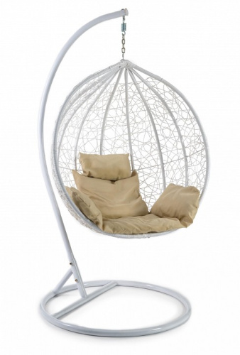 Кресло подвесное (mod. SC-003) с подушкой Металл/Искусственный ротанг, стойка: 105х105х195 см, корзина: 105х68х118 см, стойка:белый,корзина: фото Кресло подвесное (mod. SC-003) с подушкой Металл/Искусственный ротанг, стойка: 105х105х195 см, корзина: 105х68х118 см, стойка:белый,корзина:. Фото №1