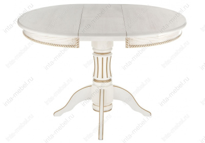Стол деревянный Павия молочный с золотой патиной. Фото №3
