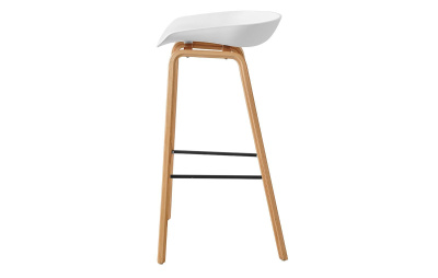 Стул барный BY003 белый бук/матовый черный металл. Фото №3