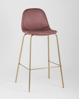Стул барный Валенсия велюр пыльно-розовый золотые ножки фото Стул барный Валенсия велюр пыльно-розовый золотые ножки. Фото №3
