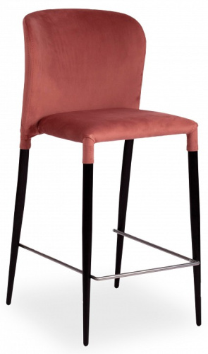 Стул полубарный ALVOR (mod. 715пб) ткань/металл, 44х55х99 см, высота до сиденья 67 см, коралловый barkhat 15 /черный (поставляется по 2 шт). Фото №1