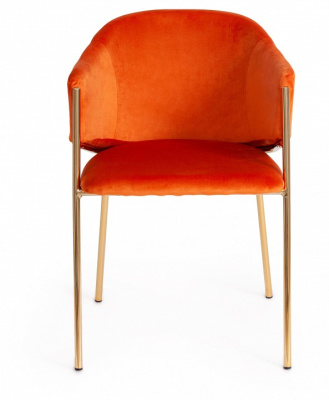 Стул  KRONOS (mod. 8158) металл/вельвет, рыжий/золотые ножки, G062-24 (поставляется по 2 шт). Фото №2